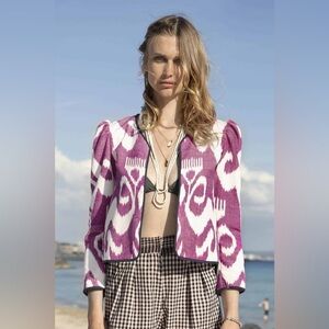 Alix of Bohemia Sly Fox Silk Moiré Ikat Jacket XXL